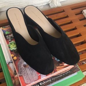 Loeffler Randall black suede mules
